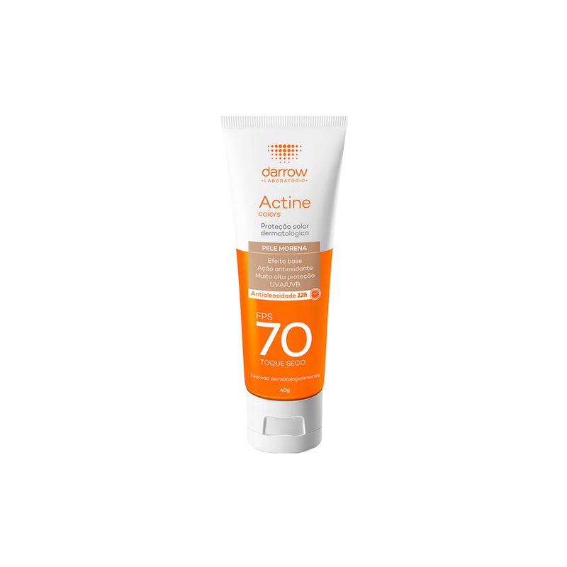 Protetor-Solar-Facial-Darrow-Actine-Colors-FPS70-Pele-Morena-40-g-Vitrine