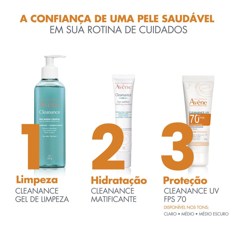 Protetor-Solar-Facial-Avene-Cleanance-UV-FPS-70-Tom-2-Medio-40-g-Rotina