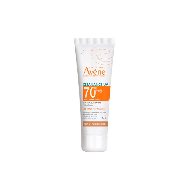 Protetor-Solar-Facial-Avene-Cleanance-UV-FPS-70-Tom-3-Medio-Escuro-40-g-Vitrine