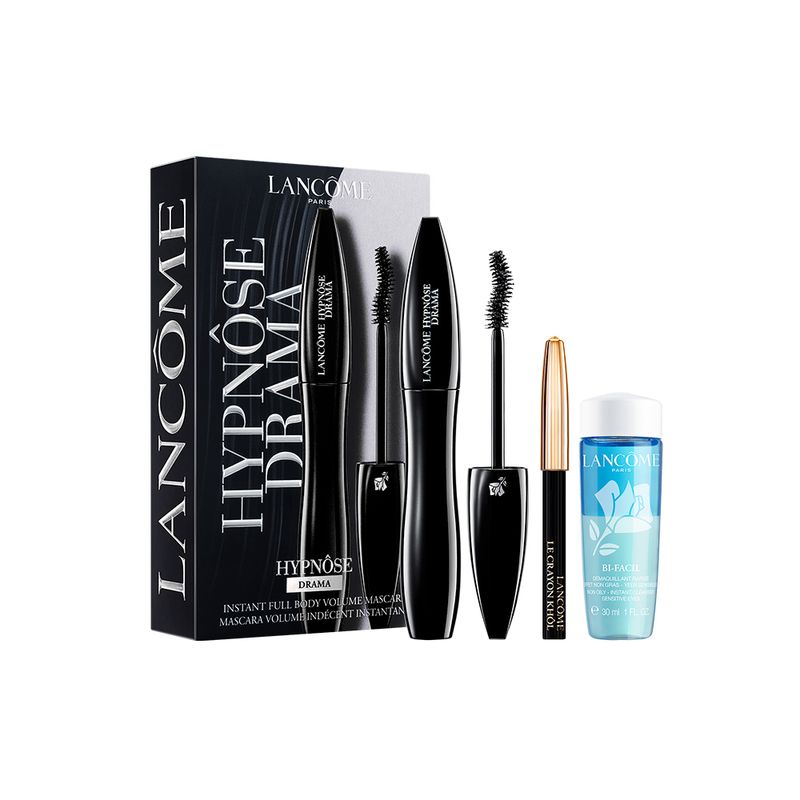 Kit-Lancome-Hypnose-Drama---Mascara-para-Cilios-Preta---Mini-Lapis-Preto---Demaquilante-Bi-Facil-30-ml-Produtos