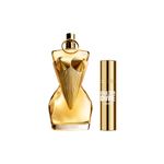 Kit--Perfume-Jean-Paul-Gaultier-Divine-Feminino-Eau-de-Parfum-100-ml---Miniatura-10-ml-Frasco-Produto