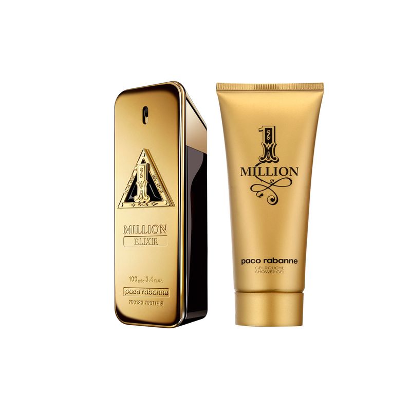 Kit-Paco-Rabanne-1-Million-Elixir-Intense-Masculino-Parfum-100-ml---Gel-de-Banho-100-ml-Frasco-Produto