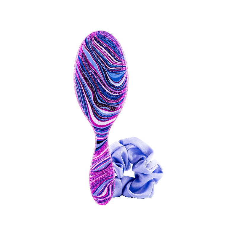 Kit-Escova-para-Desembaracar-Wetbrush-Swirl-Style---Scrunchie-Lilas-Produto