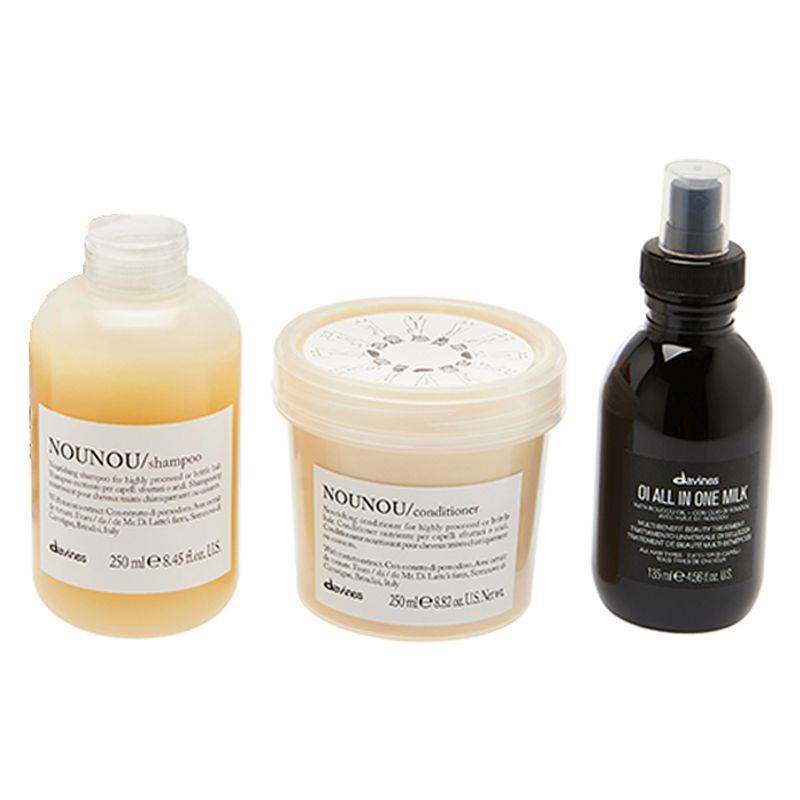 Kit-Davines-Essential-Haircare-Nounou---Shampoo-250-ml---Condicionador-250-ml---Leave-in-135-ml-Produtos