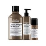 Kit-L-Oreal-Professionnel-Absolut-Repair-Molecular---Shampoo-300-ml---Leave-in-100-ml---Serum-250-ml
