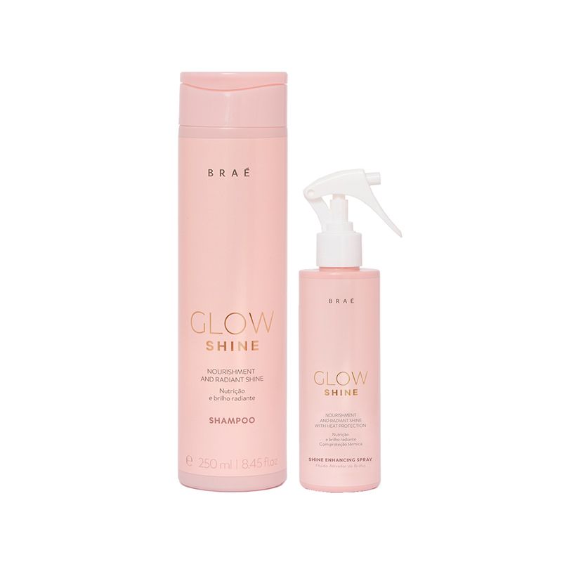 Kit-Brae-Glow-Shine---Shampoo-250-ml---Fluido-Ativador-de-Brilho-200-ml