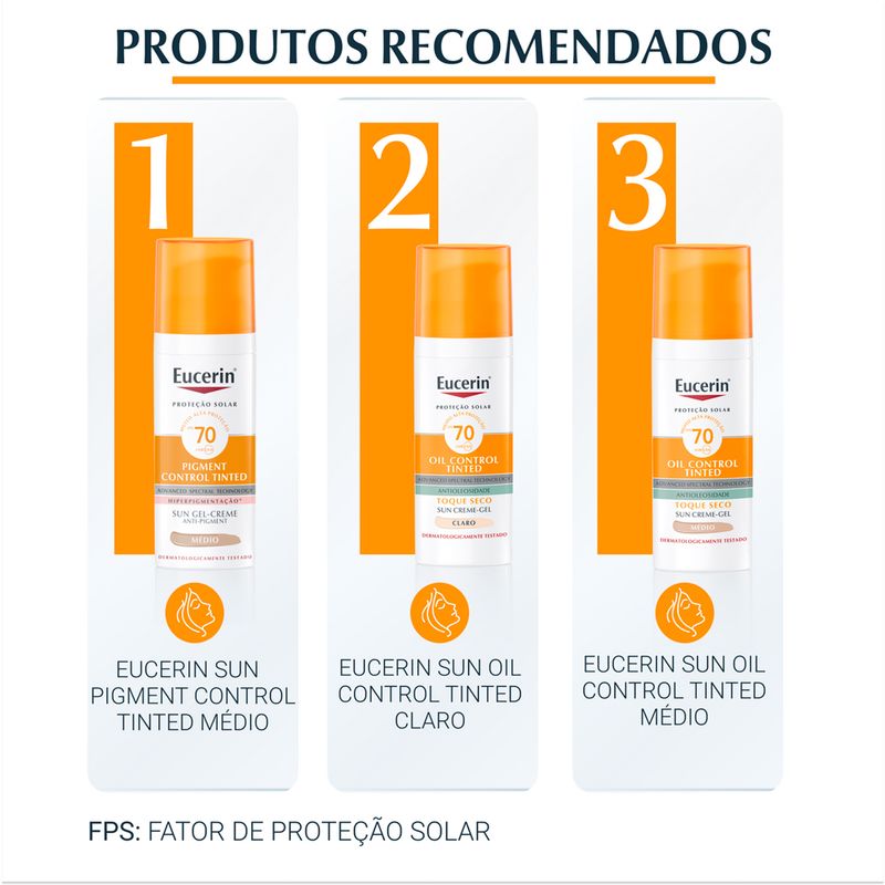 Protetor-Solar-Facial-Matte-Eucerin-Pigment-Control-Tinted-FPS-70-Clara-50-ml