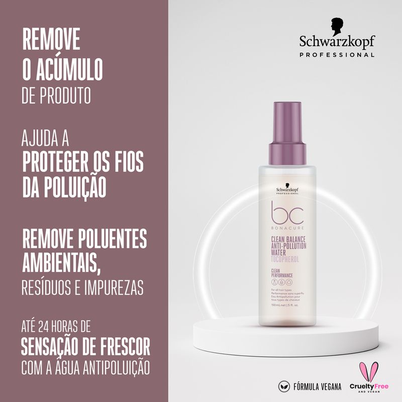 Finalizador-Schwarzkopf-Professional-BC-Bonacure-Clean-Balance-Agua-Anti-Poluicao-150-ml