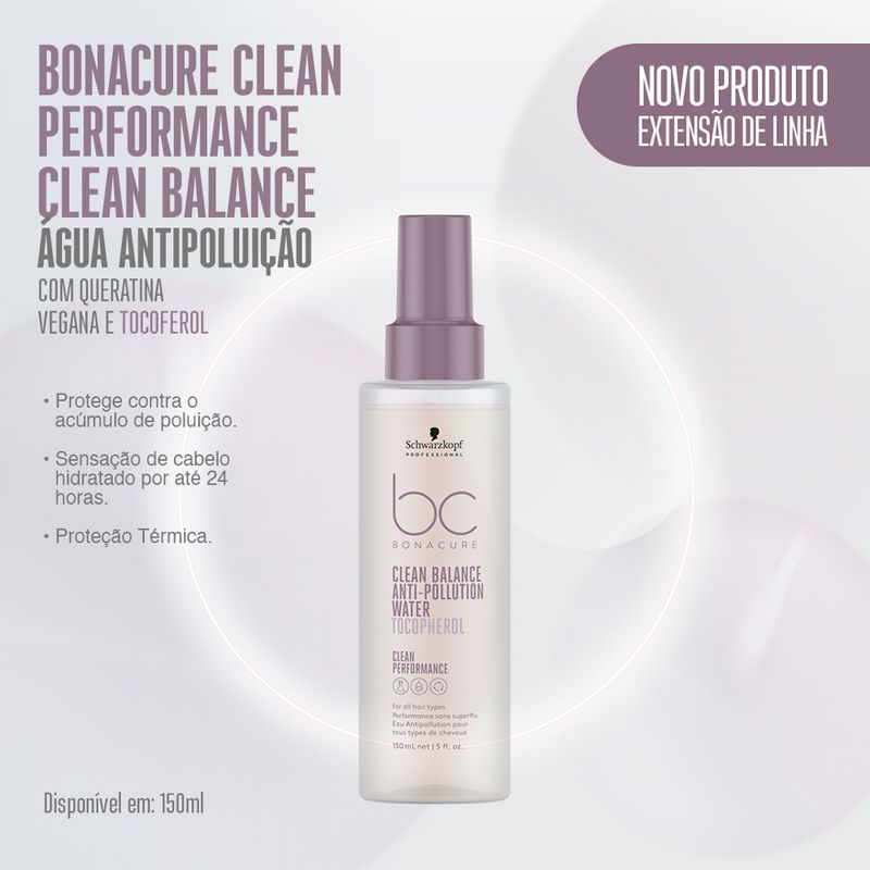 Finalizador-Schwarzkopf-Professional-BC-Bonacure-Clean-Balance-Agua-Anti-Poluicao-150-ml