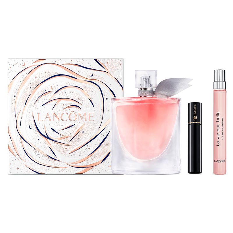 Kit-Perfume-Lancome-La-Vie-Est-Belle-Feminino-Eau-de-Parfum-50-ml---Miniatura-10-ml---Mascara-de-Cilios-2-ml