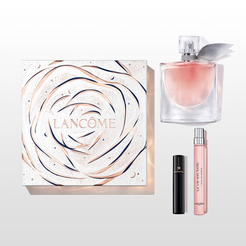 Kit-Perfume-Lancome-La-Vie-Est-Belle-Feminino-Eau-de-Parfum-50-ml---Miniatura-10-ml---Mascara-de-Cilios-2-ml