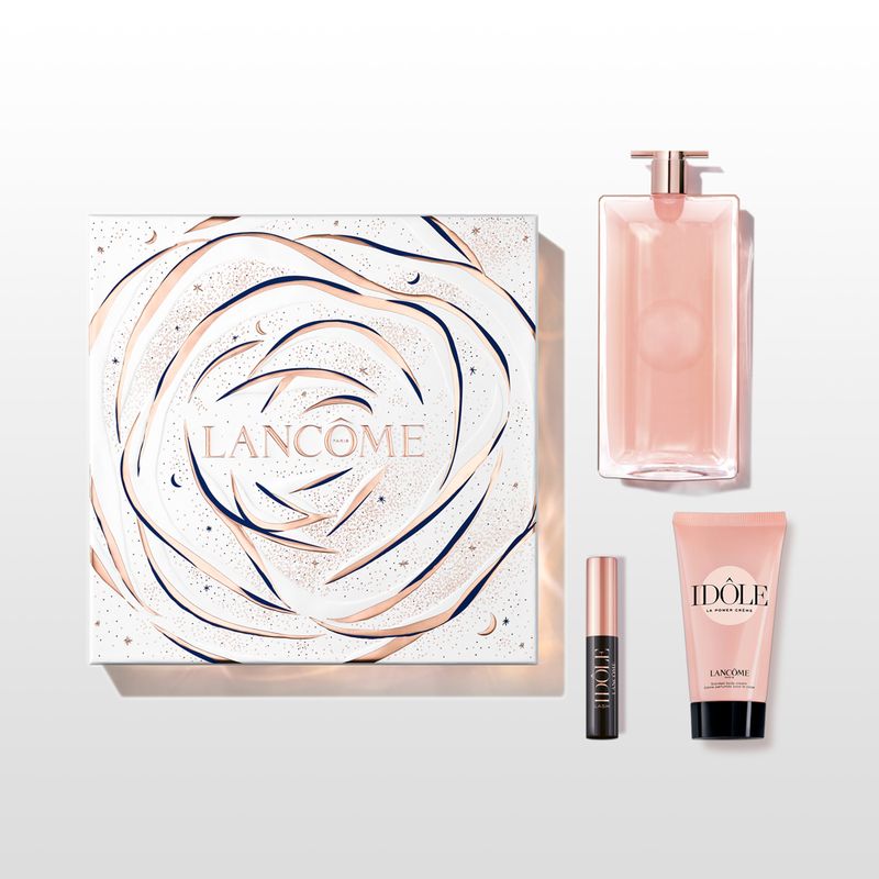 Kit-Perfume-Lancome-Idole-Feminino-Eau-de-Parfum-50-ml---Creme-Corporal-50-ml---Mini-Mascara-de-Cilios-25-ml