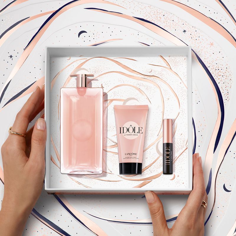 Kit-Perfume-Lancome-Idole-Feminino-Eau-de-Parfum-50-ml---Creme-Corporal-50-ml---Mini-Mascara-de-Cilios-25-ml