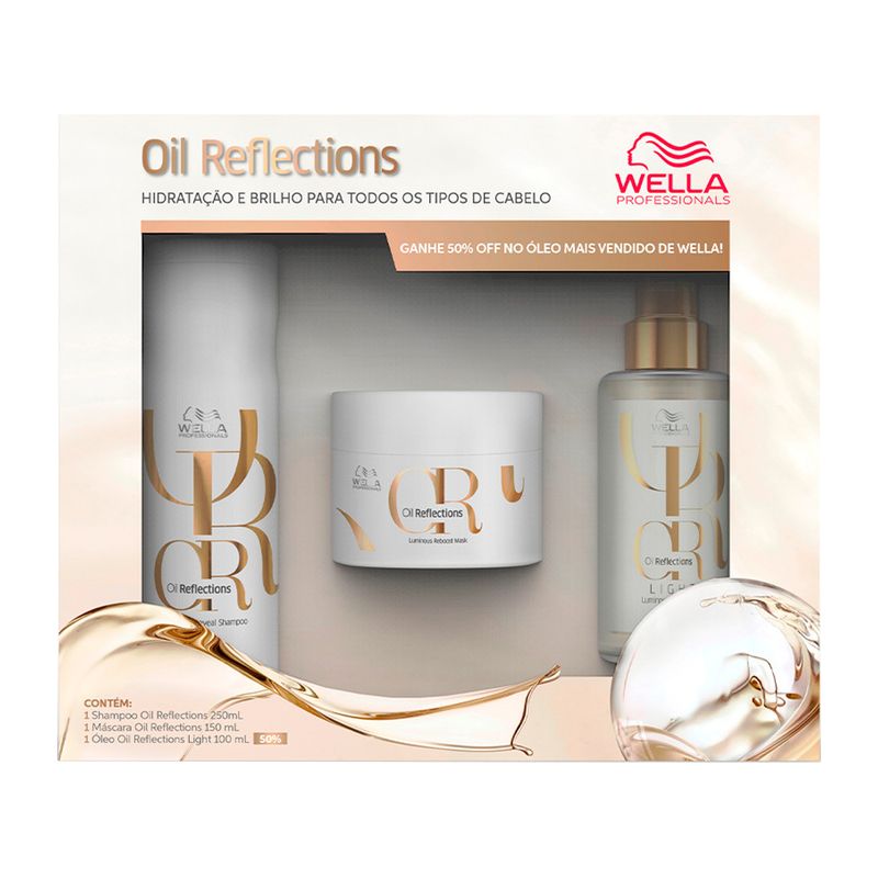 Kit-Wella-Professionals-Oil-Reflections-Bundle-Pack---Shampoo-250ml---Mascara-150ml---Oleo-Light-100ml-