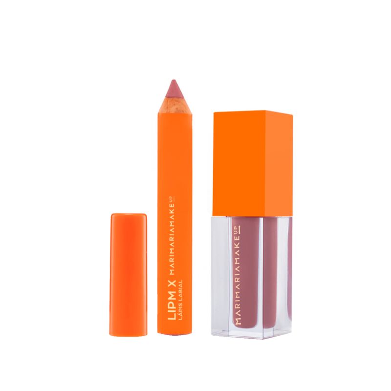 Kit-Mari-Maria-Lip-Mix---Batom-Liquido-Rose-Nude-4-ml---Lapis-Labial-Rose-Nude-12-g