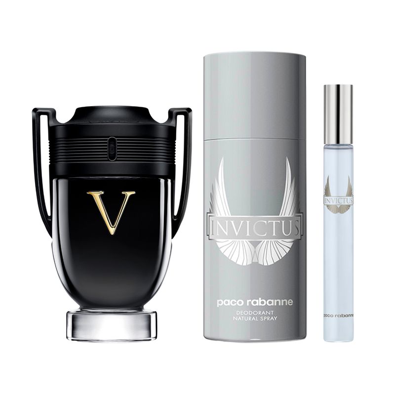 Kit-Perfume-Paco-Rabanne-Invictus-Victory-Extreme-Masculino-Eau-de-Parfum-100-ml---Desodorante-100-ml---Miniatura-10-ml