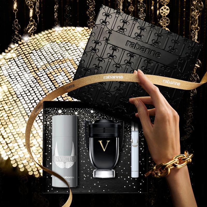 Kit-Perfume-Paco-Rabanne-Invictus-Victory-Extreme-Masculino-Eau-de-Parfum-100-ml---Desodorante-100-ml---Miniatura-10-ml