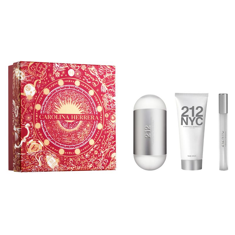 Carolina-Herrera-Kit-212-NYC-Eau-de-Toilette-100-ml---Locao-Hidratante-Corporal-100-ml---Eau-de-Toilette-Megaspritzer-10-ml