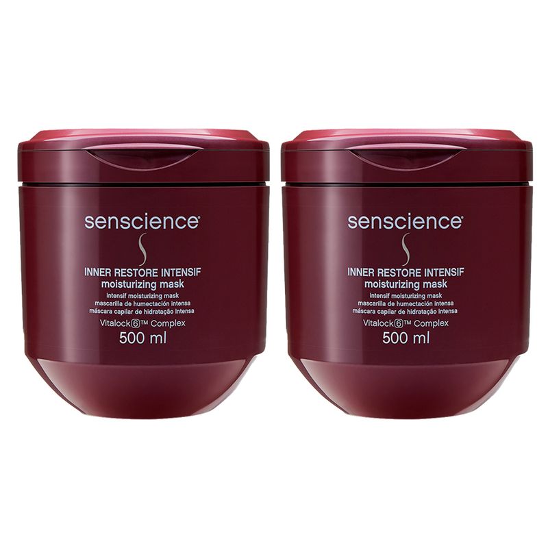 Kit-Senscience-Inner-Restore-Intensif---Mascara-de-Hidratacao-500-ml---2-Unidades