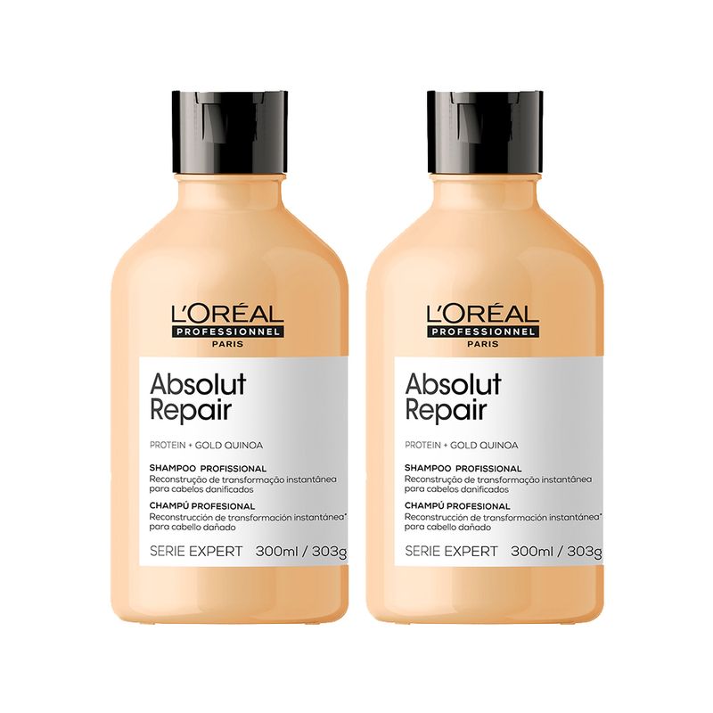 Kit-L-Oreal-Professionnel-Serie-Expert-Absolut-Repair-Gold---Shampoo-300-ml-–-2-Unidades