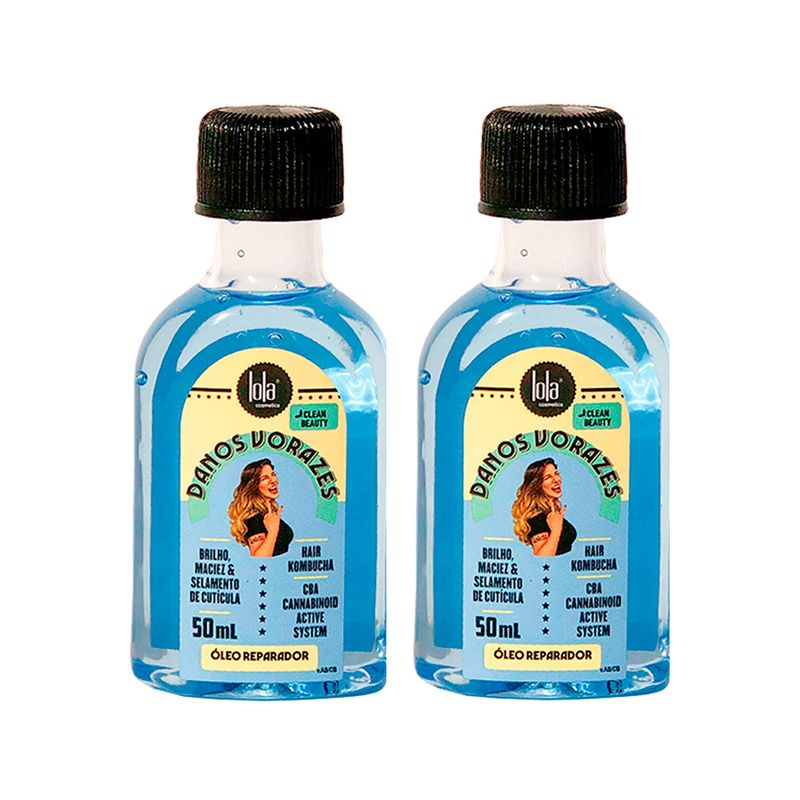 Kit-Lola-Cosmetics-Danos-Vorazes---Oleo-Reparador-Capilar-50-ml---2-Unidades