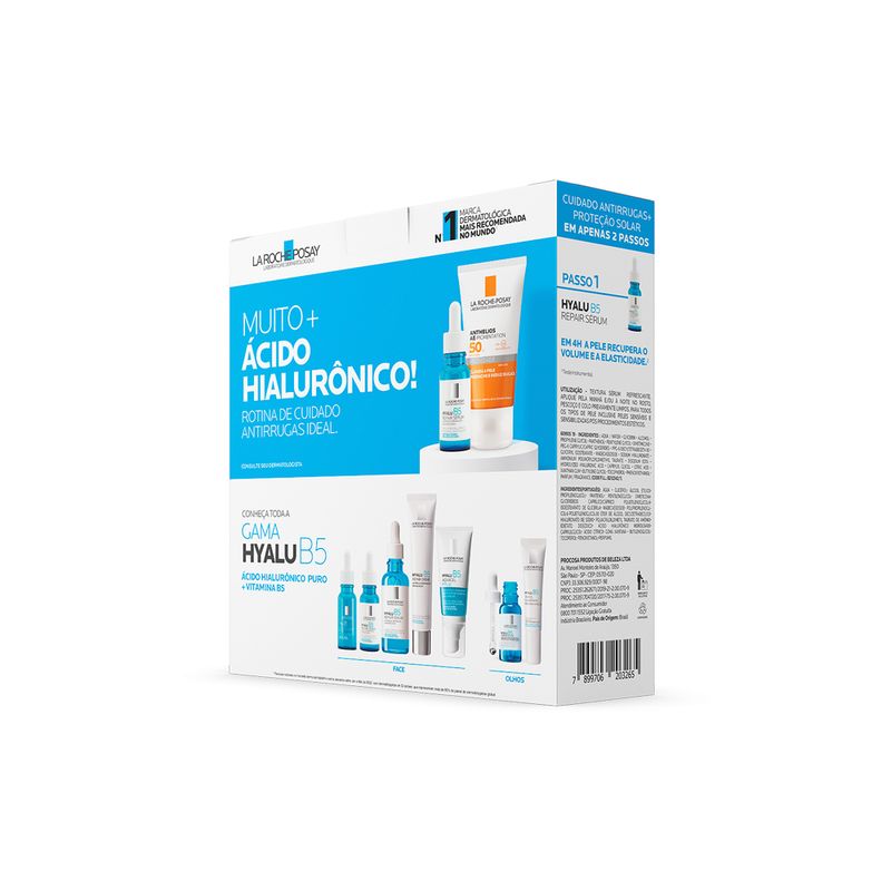 Kit-La-Roche-Posay---Serum-Facial-Antirrugas-Hyalu-B5-15-ml---Protetor-Solar-Anthelios-AE-Pigmentation-40-g