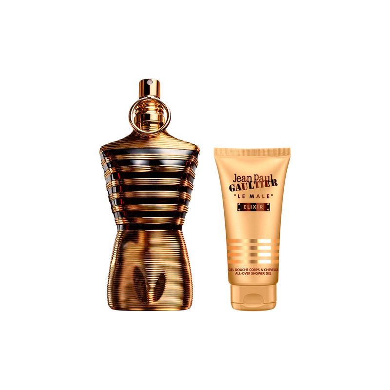 Kit-Perfume-Jean-Paul-Gaultier-Le-Male-Elixir-Parfum-Masculino-Eau-de-Toilette---Gel-de-Banho-75-ml