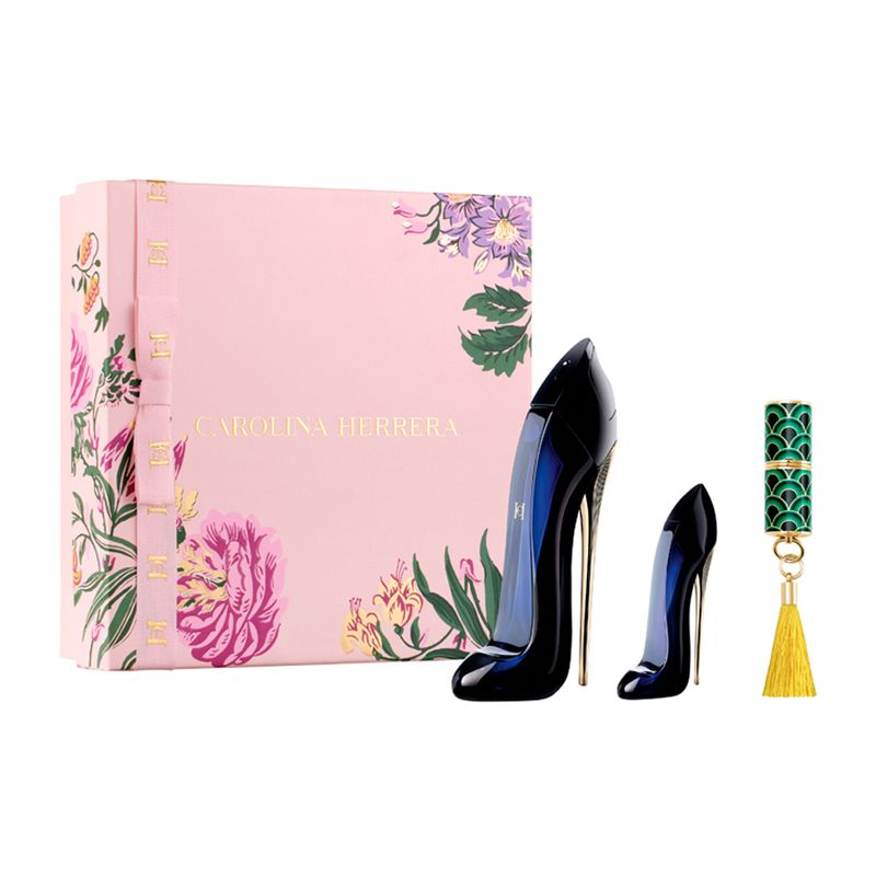Kit-Perfume-Carolina-Herrera-Good-Girl-Feminino-Eau-de-Parfum-80ml---Miniatura-7ml---Batom-741-Nude-Supreme