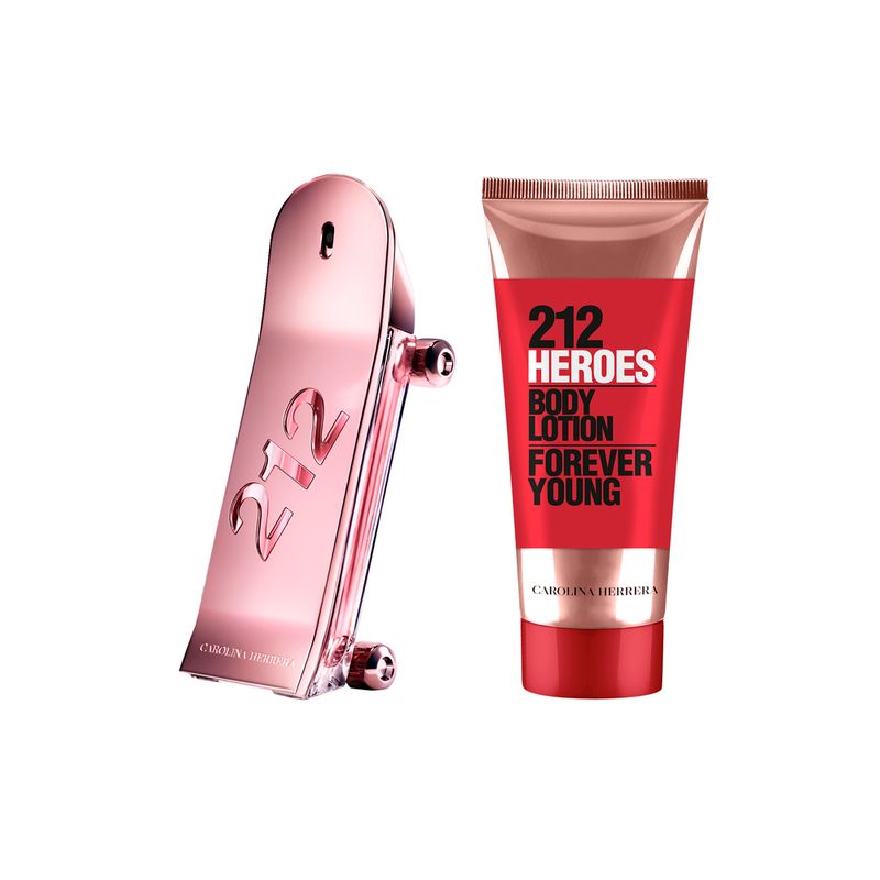 Kit-Perfume-Carolina-Herrera-212-Heroes-For-Her-Feminino-Eau-de-Parfum-80-ml---Locao-Corporal-100-ml