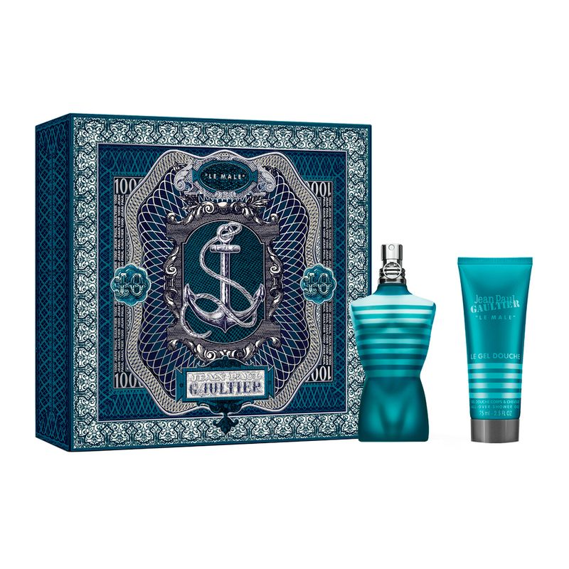 Kit-Perfume-Jean-Paul-Gaultier-Le-Male-Masculino-Eau-de-Toilette-75-ml---Gel-de-Banho-75-ml