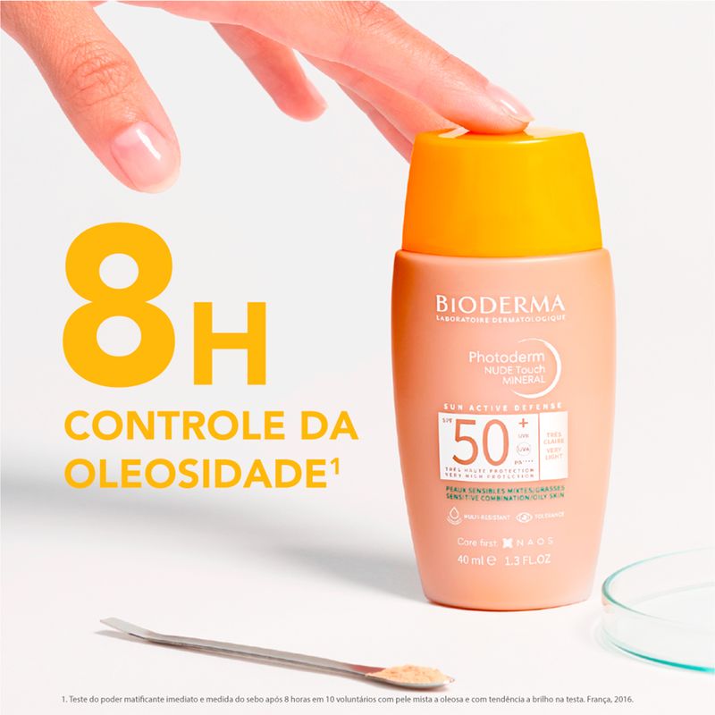 Protetor-Solar-Facial-Matte-FPS-50--Bioderma-Photoderm-Nude-Touch-Muito-Claro-40-ml
