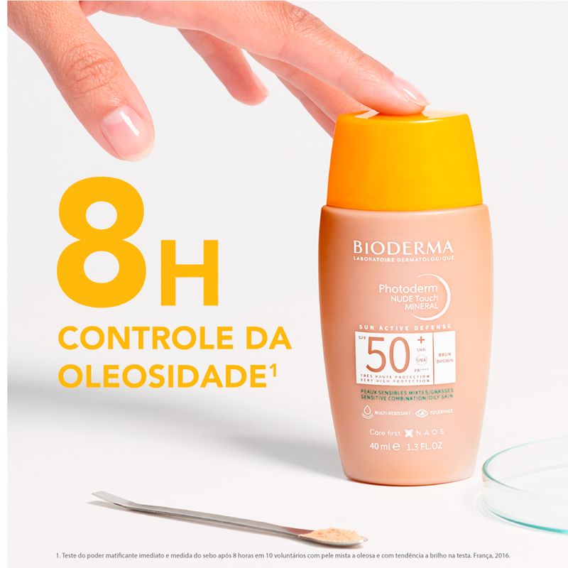 Protetor-Solar-Facial-Natural-Bioderma-Photoderm-Nude-Touch-Mineral-FPS-50--Escuro-40-ml