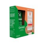 Kit-Facial-Vichy---Protetor-Solar-Facial-Capital-Soleil-Uv-Pigment-Control-FPS60-Cor-2.0-40g---Gel-De-Limpeza-Normaderm-50g