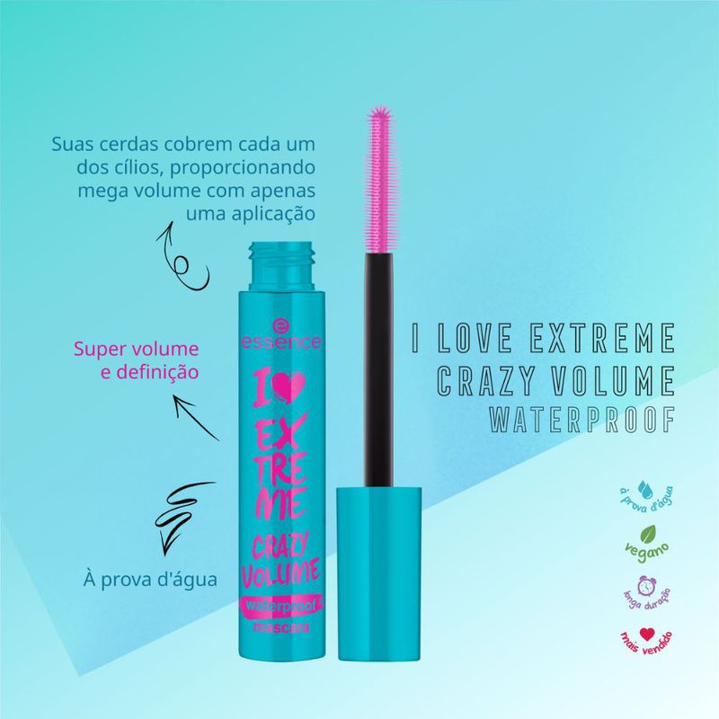 Mascara-para-Cilios-de-Volume-A-Prova-D-Agua-Essence-I-Love-Extreme-Crazy-Volume-Preto-12-ml