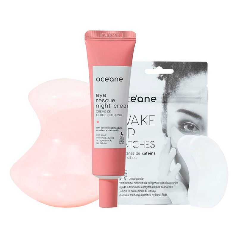 Kit-Oceane-Cuidados-Para-Area-Dos-Olhos---Creme-Noturno-25g---Mascara-30-Unidades---Massageador-Rosa