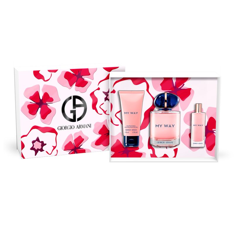 Kit-Perfume-Giorgio-Armani-My-Way-Eau-de-Parfum-Feminino-90ml---Miniatura-15ml---Locao-50ml