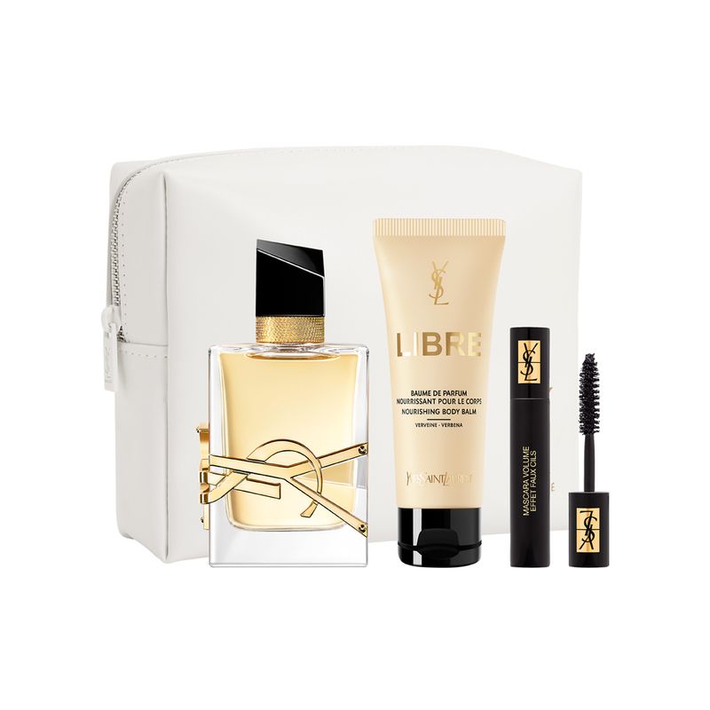 Kit-Perfume-Yves-Saint-Laurent-Libre-Eau-de-Parfum-Feminino-50-ml---Mascara-De-Cilios---Locao-50-ml---Necessaire