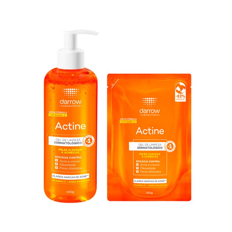 Kit-Facial-de-Limpeza-Darrow-Actine-Gel-com-Refil---Gel-400g---Refil-300g