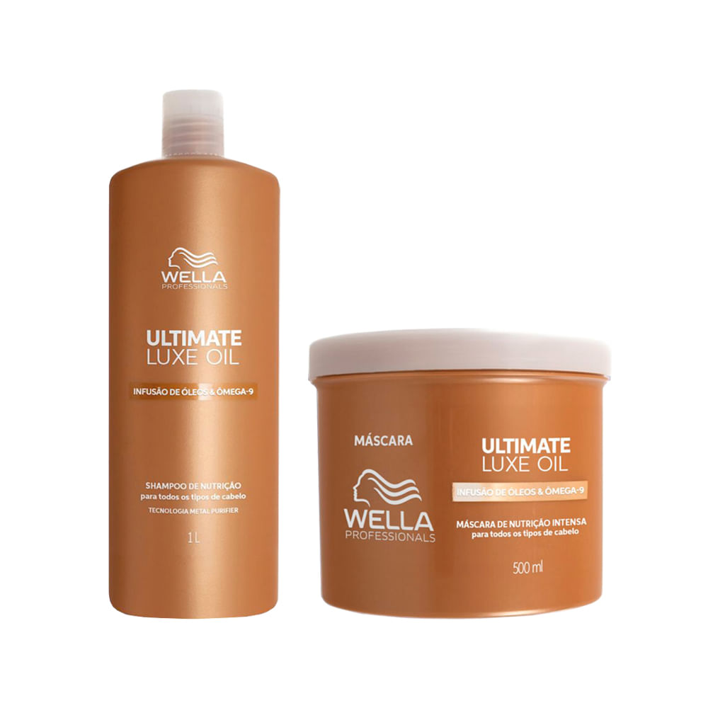 Kit Wella Professionals Ultimate Luxe Oil  Shampoo 1000ml + Mscara de Nutrio 500ml