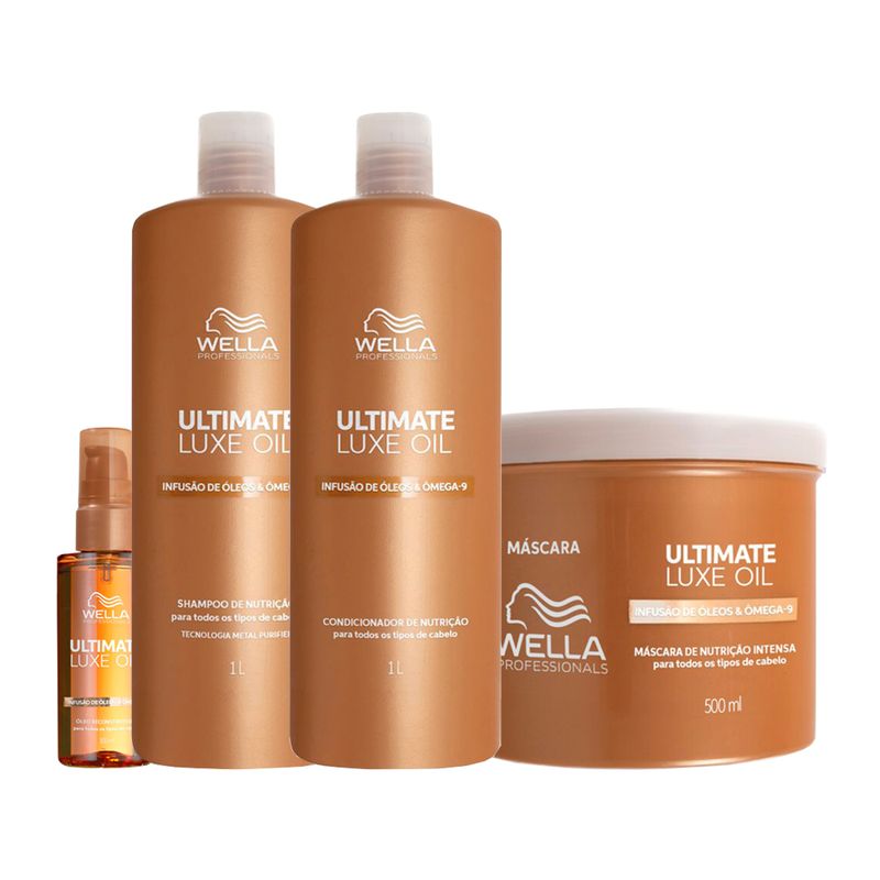 Kit-Wella-Professionals-Ultimate-Luxe-Oil-–-Shampoo-1000ml---Condicionador-1000ml---Mascara-de-Nutricao-500ml---Oleo-Capilar-100ml