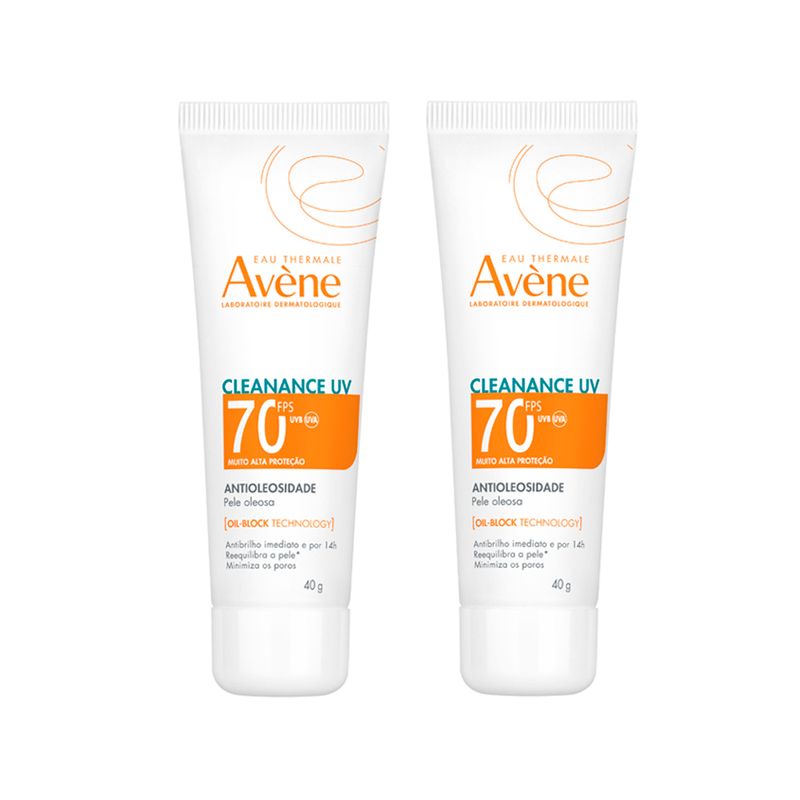 Kit-Protetor-Solar-Facial-Antioleosidade---2-Protetores-Solares-Avene-Cleanance-Uv-Fps-70-40-g