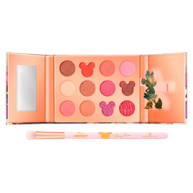 Kit-Essence-Back-To-The-Roots-Mickey---Paleta-De-Sombra-Em-Po-Age-102-g---Pincel-Para-Sombra-Rosa