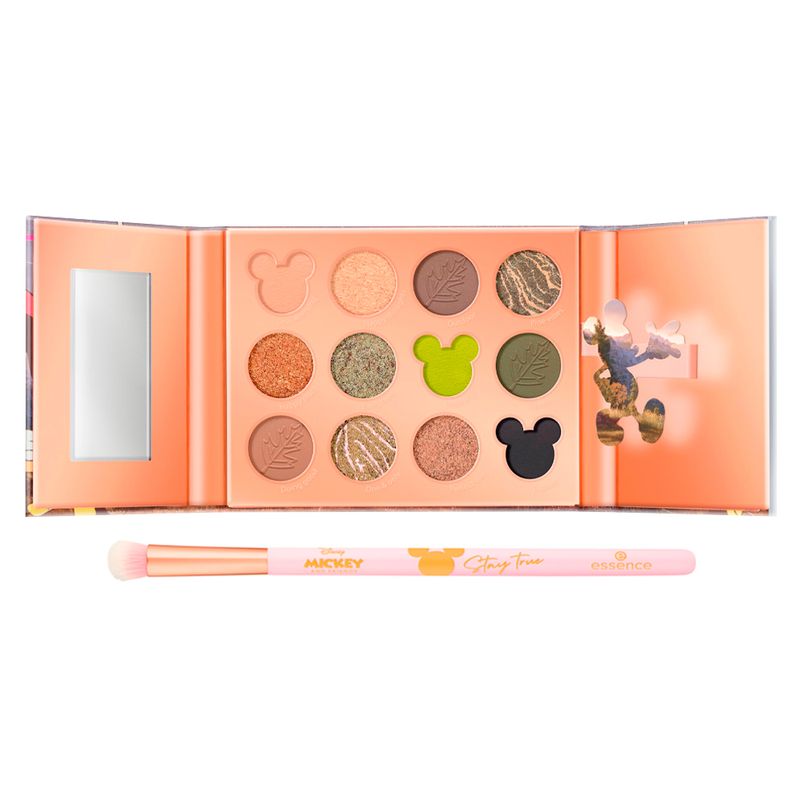 Kit-Essence-Back-To-The-Roots-Mickey---Paleta-De-Sombra-Em-Po-Dreams-Are-Forever-102-g---Pincel-Para-Sombra-Rosa