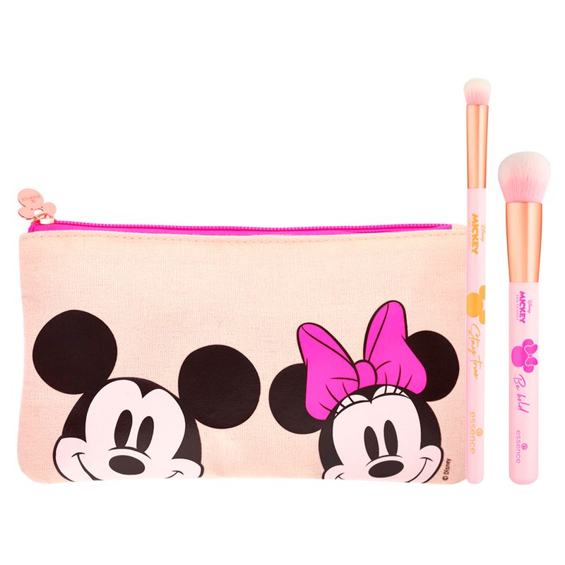 Kit-Essence-Back-To-The-Roots-Mickey-–-Necessaire-Rosa---Pincel-Para-Blush-Rosa---Pincel-Para-Sombra-Rosa