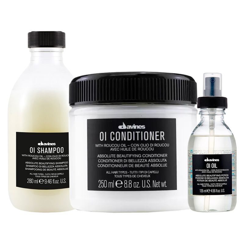 Kit-Davines-Essential-Haircare-Oi---Shampoo-280ml---Condicionador-250ml---Oi-Oil-135ml