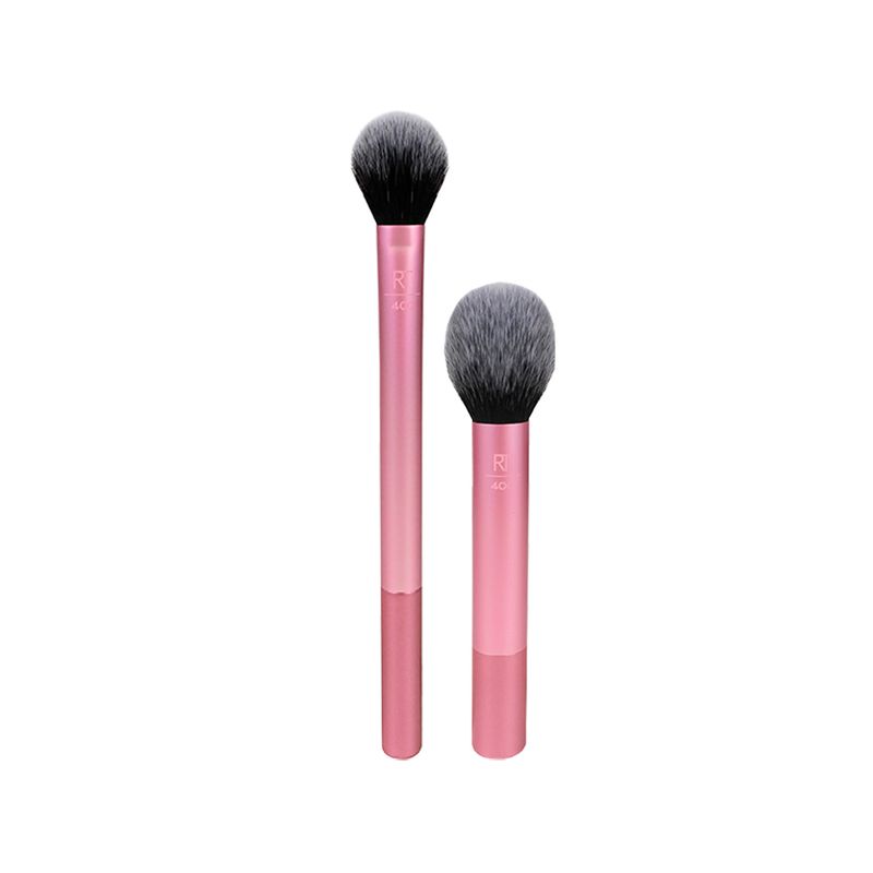 Kit-Pinceis-Para-Contorno-E-Blush-Real-Techniques---Pincel-Para-Contorno-Setting-Brush-Rosa---Pincel-Para-Blush-Ultra-Plush-Rosa