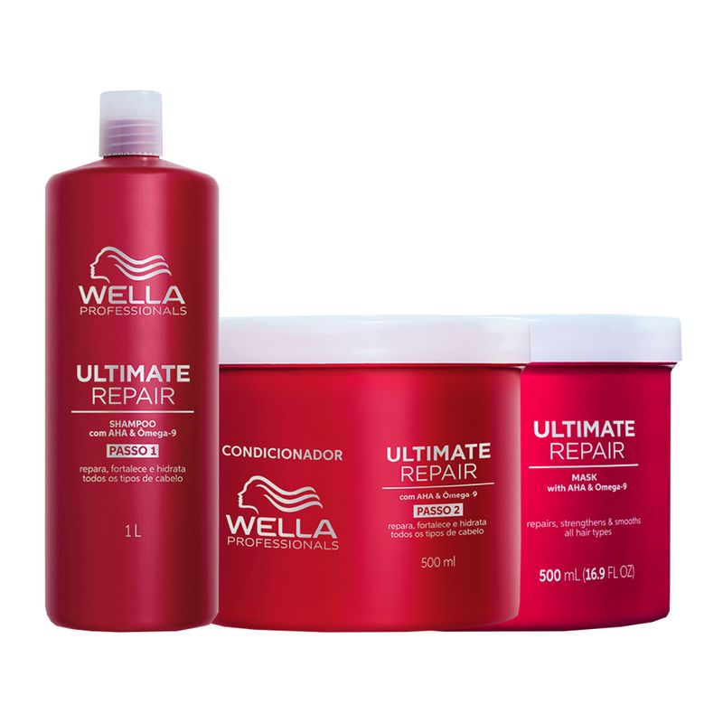 Kit-Wella-Professionals-Ultimate-Repair---Shampoo-1000ml---Condicionador-500ml---Mascara-500ml