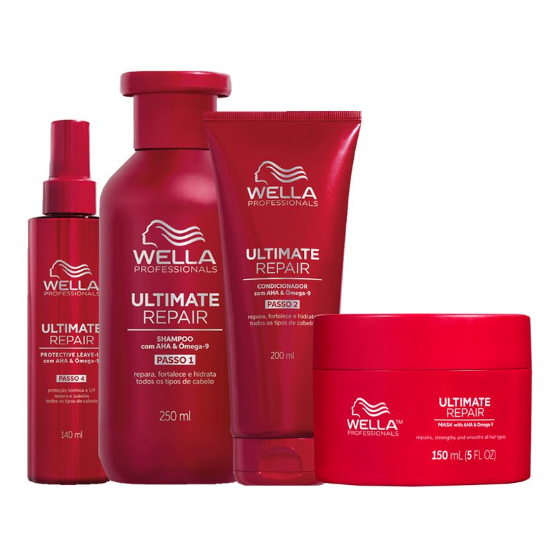 Kit-Wella-Professionals-Ultimate-Repair---Shampoo-250ml---Condicionador-200ml---Mascara-150ml---Leave-In-140ml
