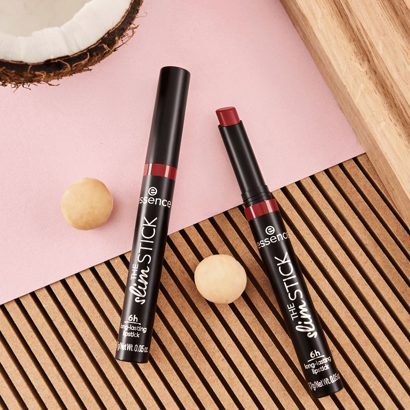 Batom-Cremoso-Aveludado-Essence-The-Slim-Stick-107-Hot-Chili-17g
