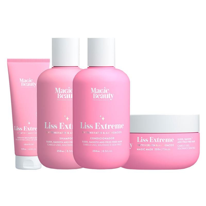 Kit-Magic-Beauty-Liss-Extreme---Shampoo-250ml---Condicionador-250ml---Mascara-200g---Selador-De-Queratina-120ml